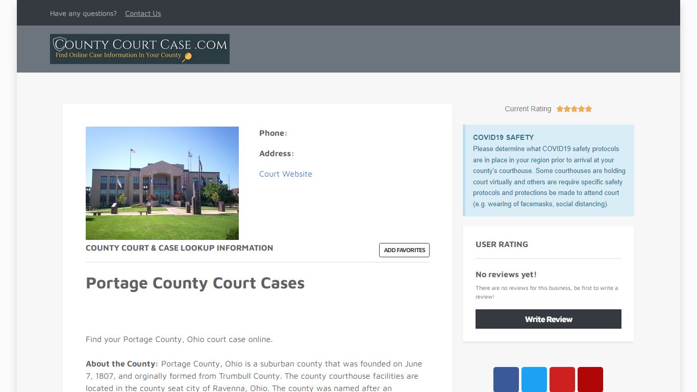 Portage County | County Court Case Search & Lookup | CountyCourtCase ...